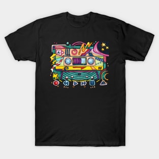 80s cassette tape with pop colors T-Shirt